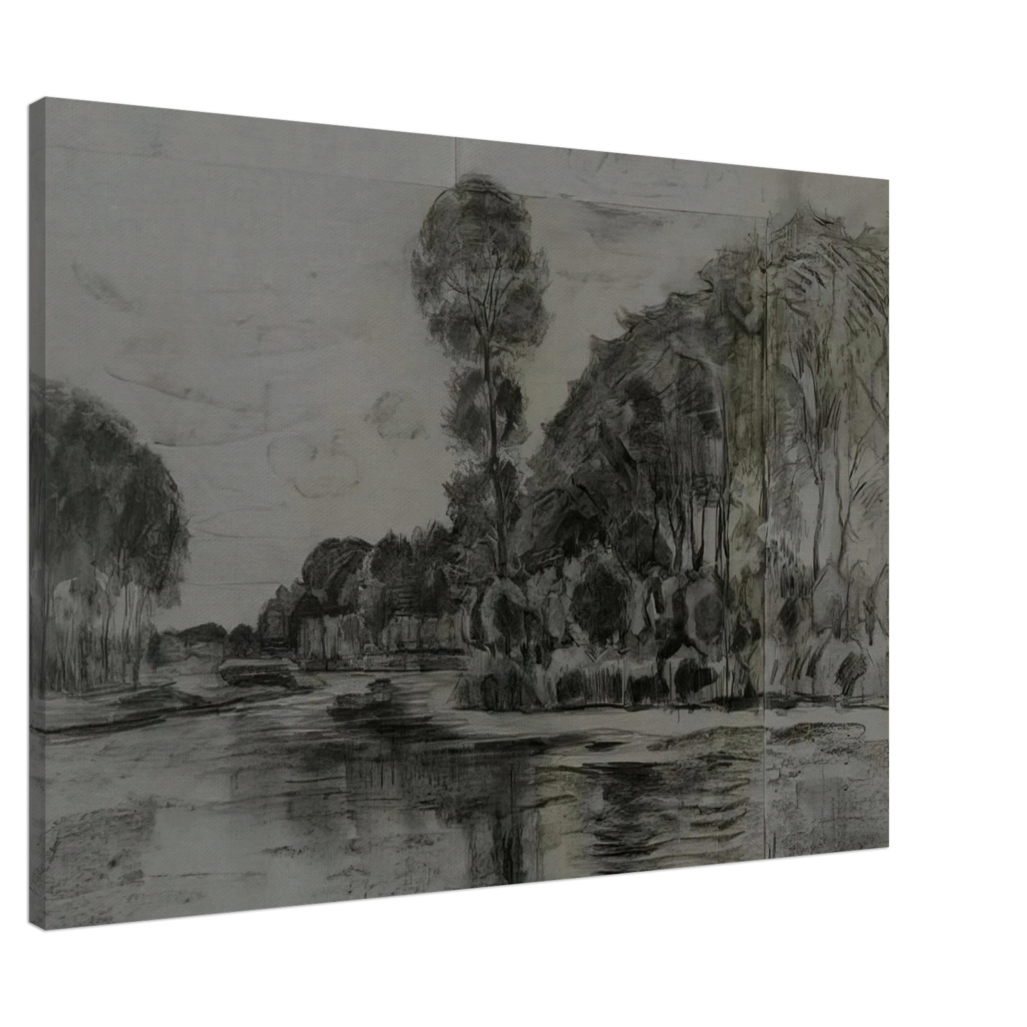 Piet Mondrian - Lonely tree at the Gein Canvas - 20x30 cm / 8x12 inches-canvas