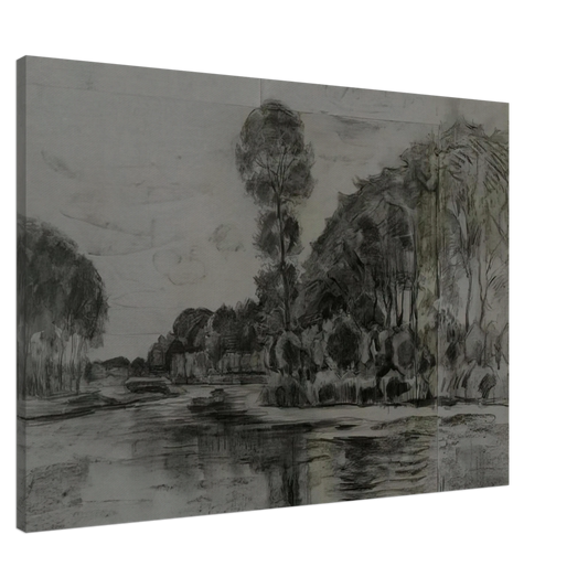 Piet Mondrian - Lonely tree at the Gein Canvas - 20x30 cm / 8x12 inches-canvas