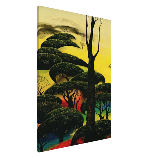 Eyvind Earle - Climbing Oaks Canvas - 20x30 cm / 8x12 inches-canvas