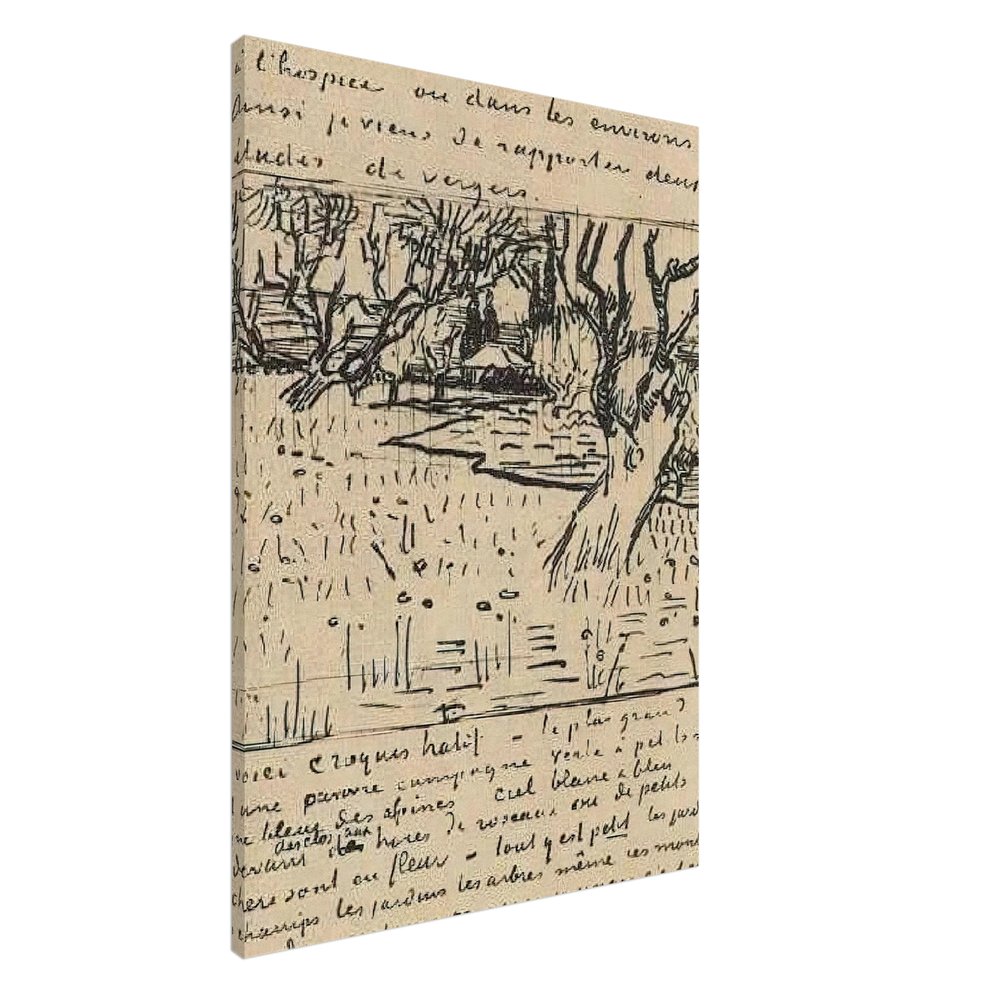 Vincent van Gogh - Orchard in Bloom with View of Arles Canvas - 20x30 cm / 8x12 inches-canvas