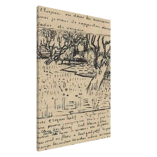 Vincent van Gogh - Orchard in Bloom with View of Arles Canvas - 20x30 cm / 8x12 inches-canvas