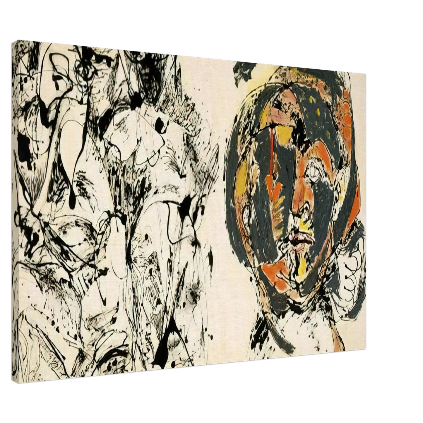 Jackson Pollock - PORTRAIT AND A DREAM 1953 Canvas - 20x30 cm / 8x12 inches-canvas