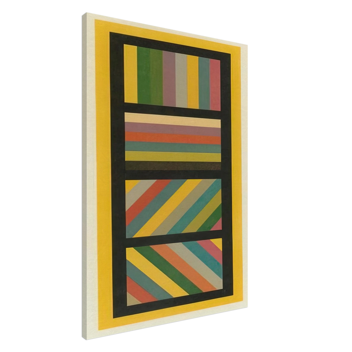 Sol LeWitt - Bands of Color in Four Directions Canvas - 20x30 cm / 8x12 inches-canvas