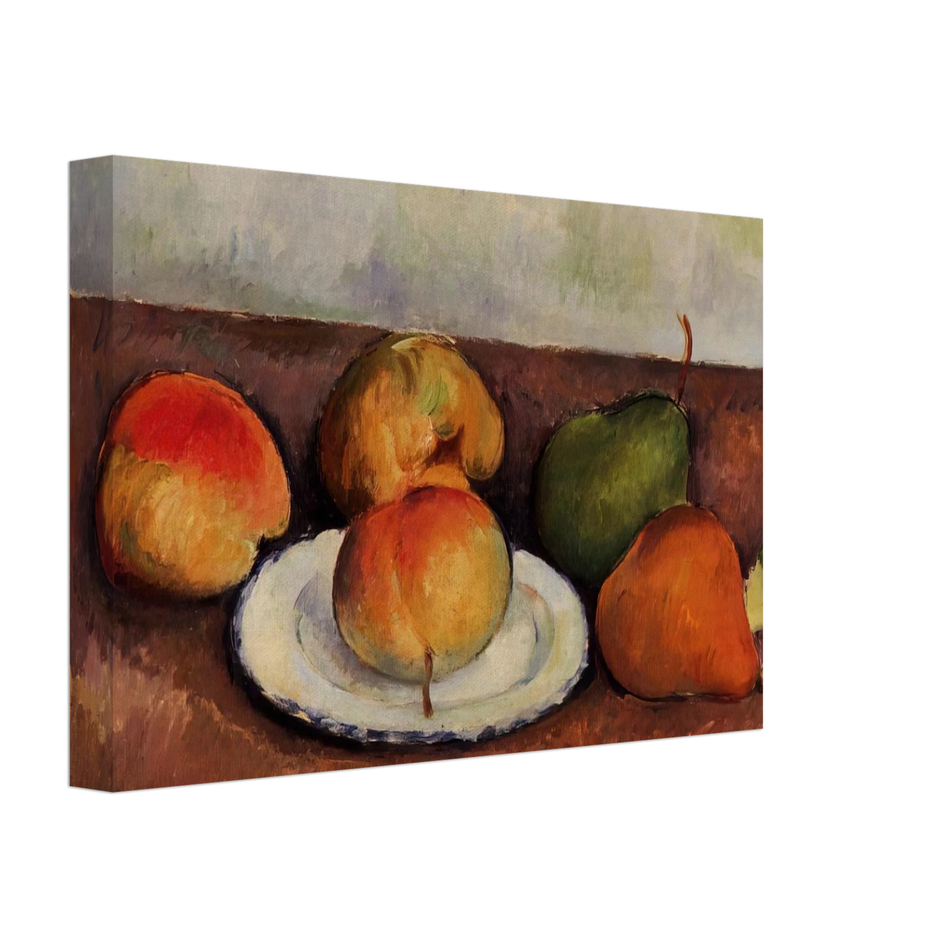 Paul Cezanne - Still Life Plate and Fruit Canvas - 40x60 cm / 16x24 inches-canvas