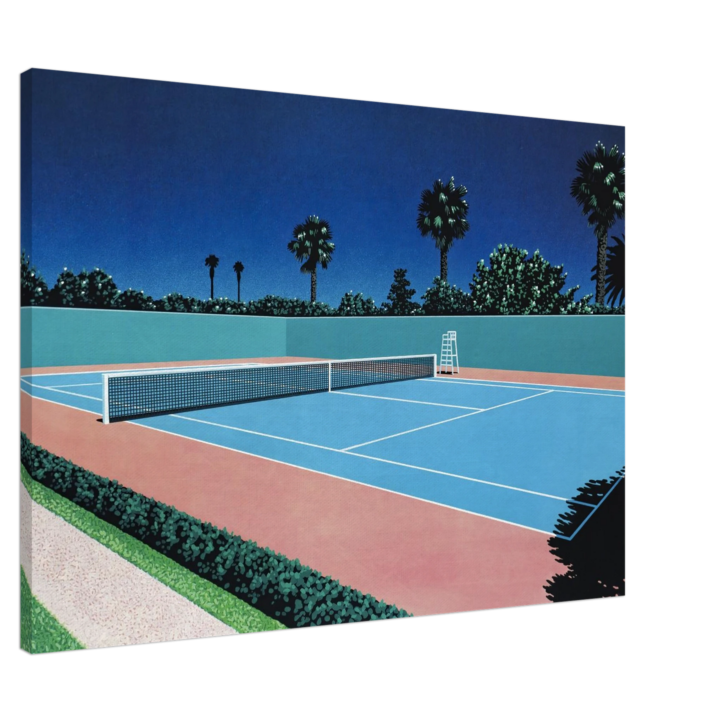 Hiroshi Nagai - Tennis Court Canvas - 20x30 cm / 8x12 inches-canvas