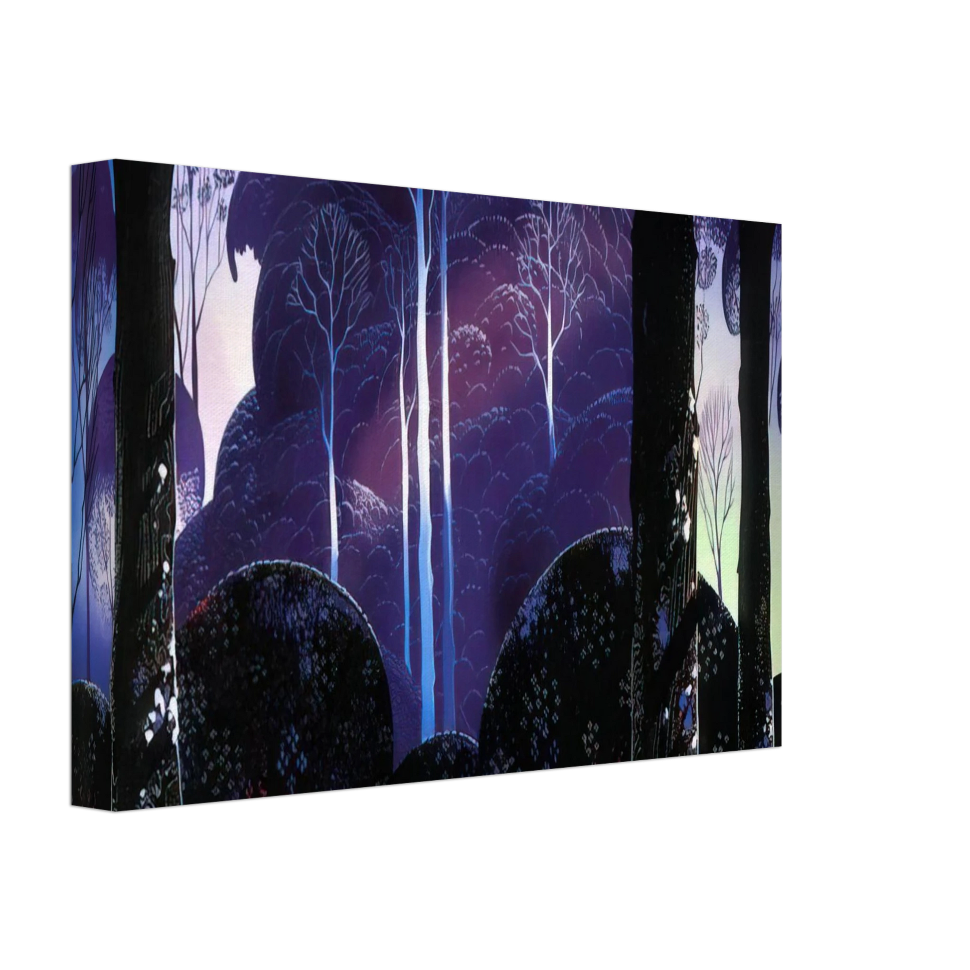 Eyvind Earle - Purple Sunrise Canvas - 40x60 cm / 16x24 inches-canvas