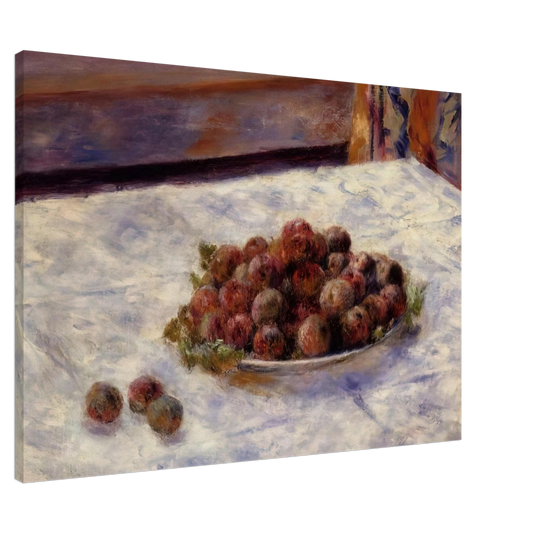 Pierre-Auguste Renoir - Still Life, a Plate of Plums Canvas - 20x30 cm / 8x12 inches-canvas