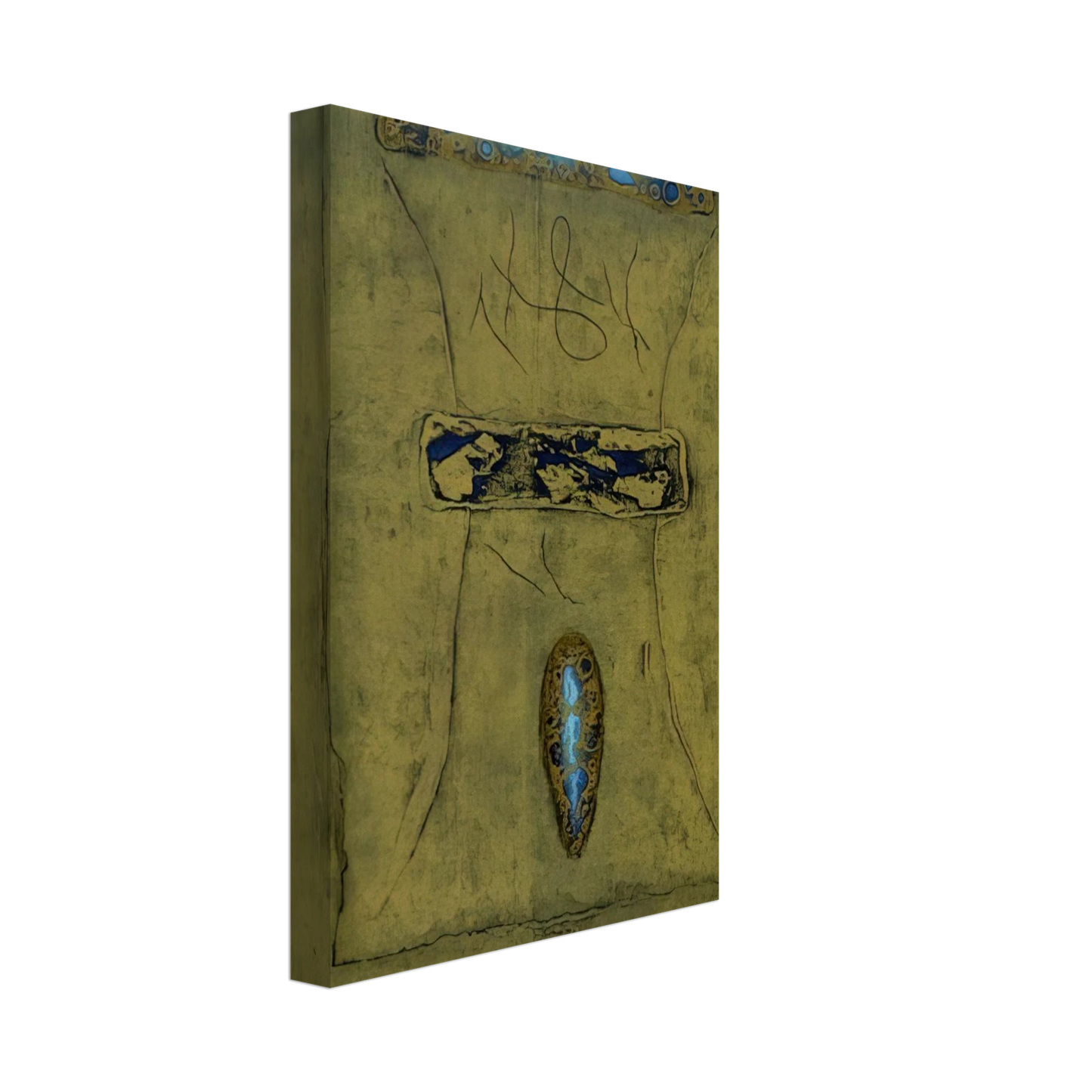 Hiroyuki Tajima - Mr. Delo's Yellow Wall - 1970 Canvas - 70x100 cm / 28x40 inches-canvas