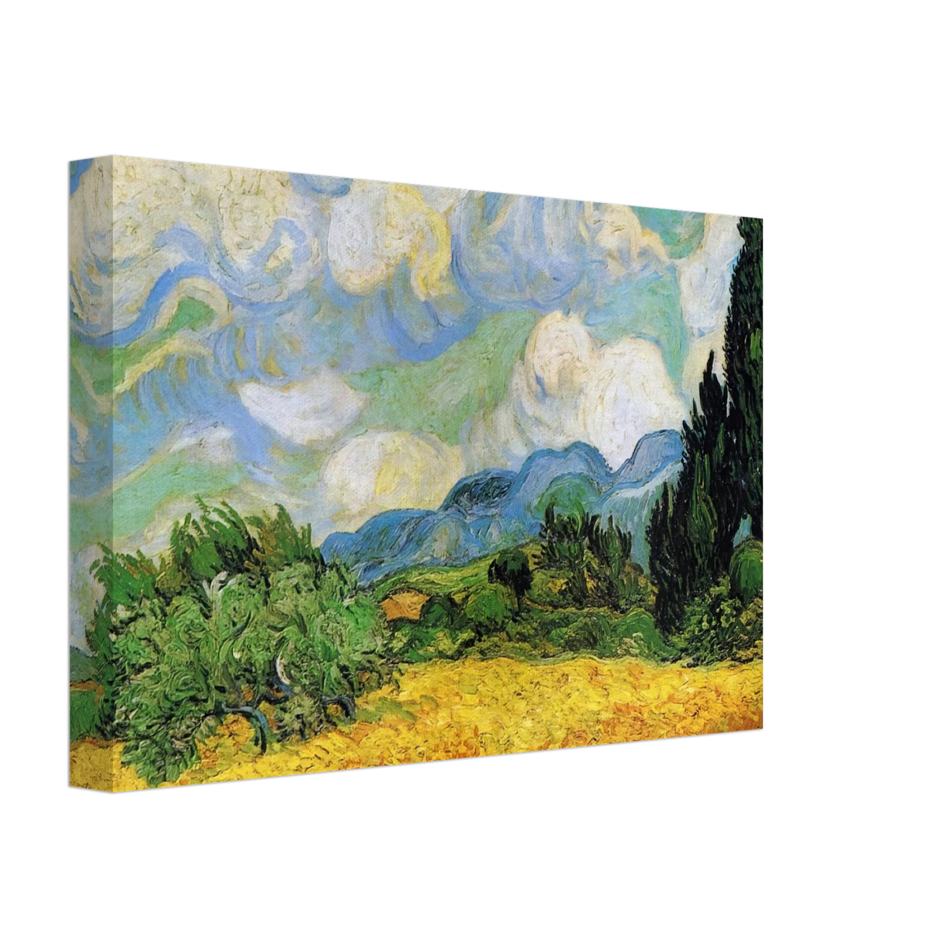 Vincent van Gogh - Wheat Field with Cypresses at the Haude Galline near Eygalieres Canvas - 40x60 cm / 16x24 inches-canvas