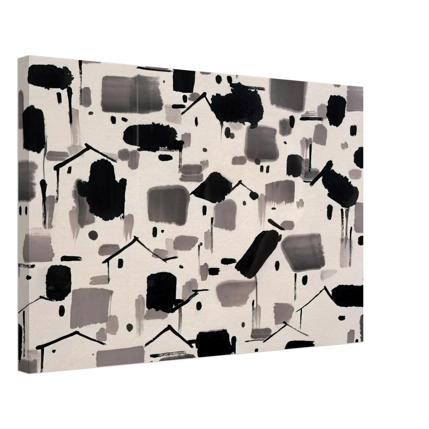 Wu Guanzhong - Home of Man - 1999 Canvas - 70x100 cm / 28x40 inches-canvas