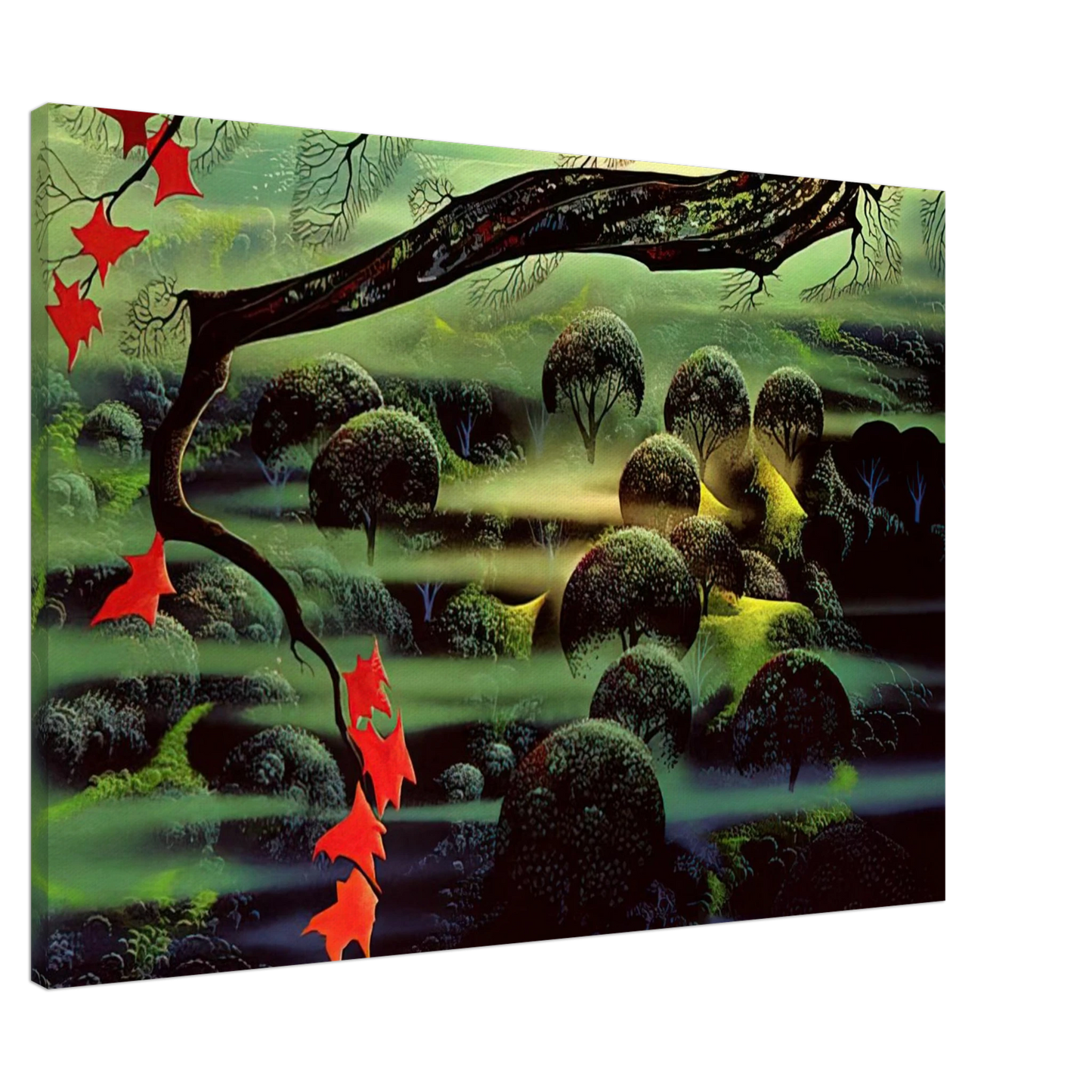 Eyvind Earle - Valley of Mystery Canvas - 20x30 cm / 8x12 inches-canvas