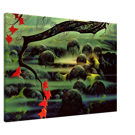 Eyvind Earle - Valley of Mystery Canvas - 20x30 cm / 8x12 inches-canvas