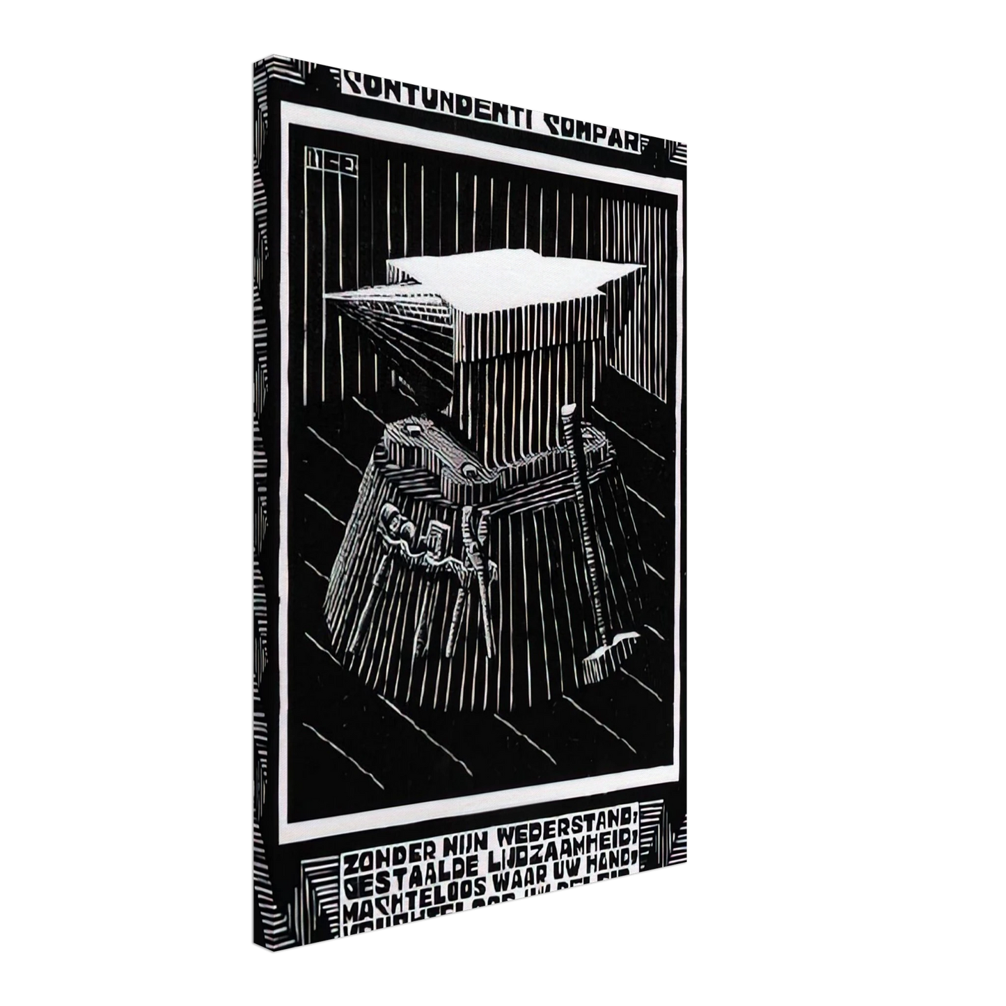 MC Escher - EMBLEMATA ANVIL Canvas - 70x100 cm / 28x40 inches-canvas