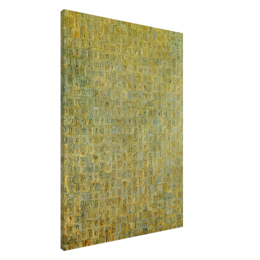 Jasper Johns - GREY ALPHABETS Canvas - 20x30 cm / 8x12 inches-canvas