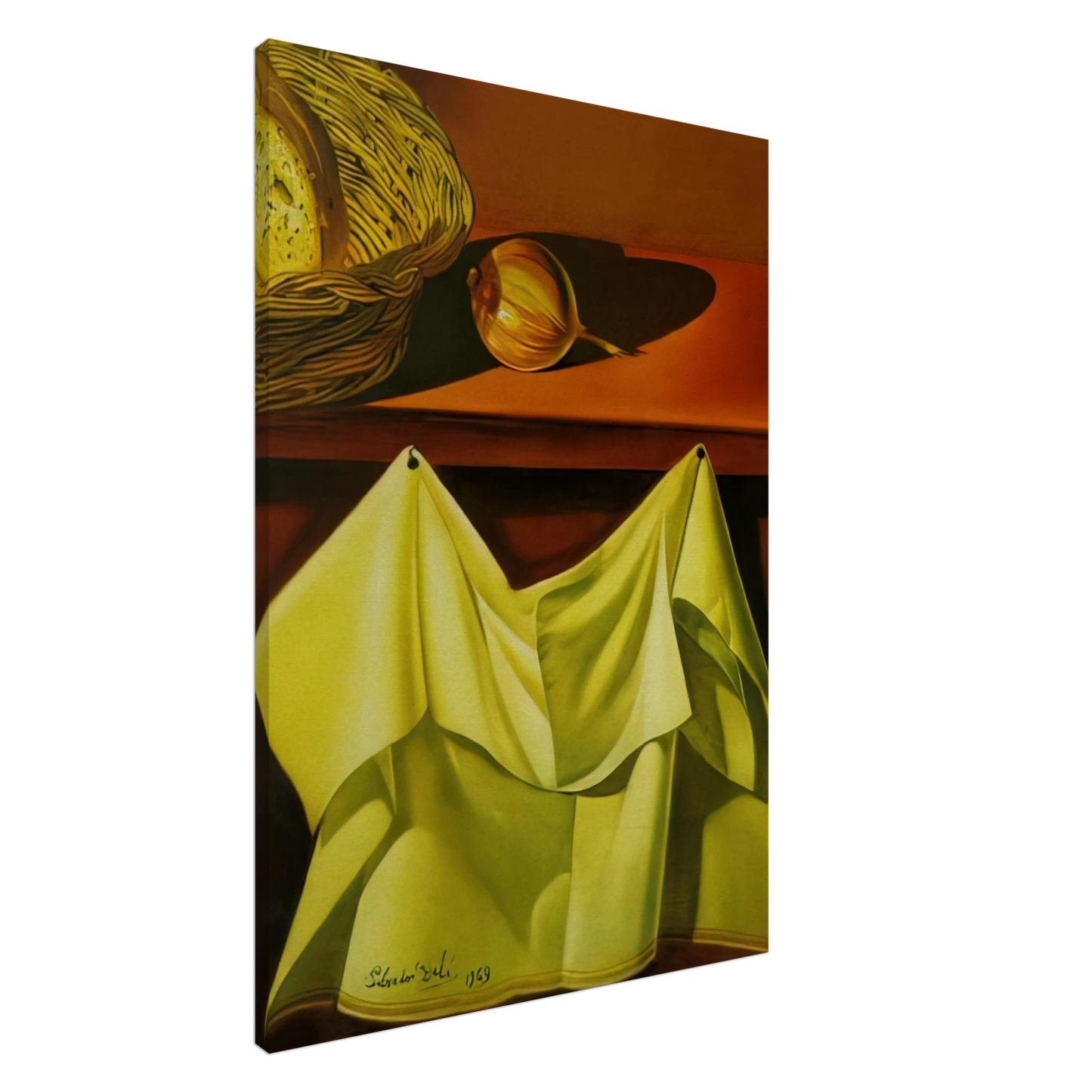Salvador Dali - UNTITLED STILL LIFE WITH WHITE CLOTH Canvas - 20x30 cm / 8x12 inches-canvas