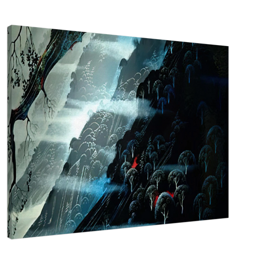 Eyvind Earle - Coastline Fogl Canvas - 20x30 cm / 8x12 inches-canvas