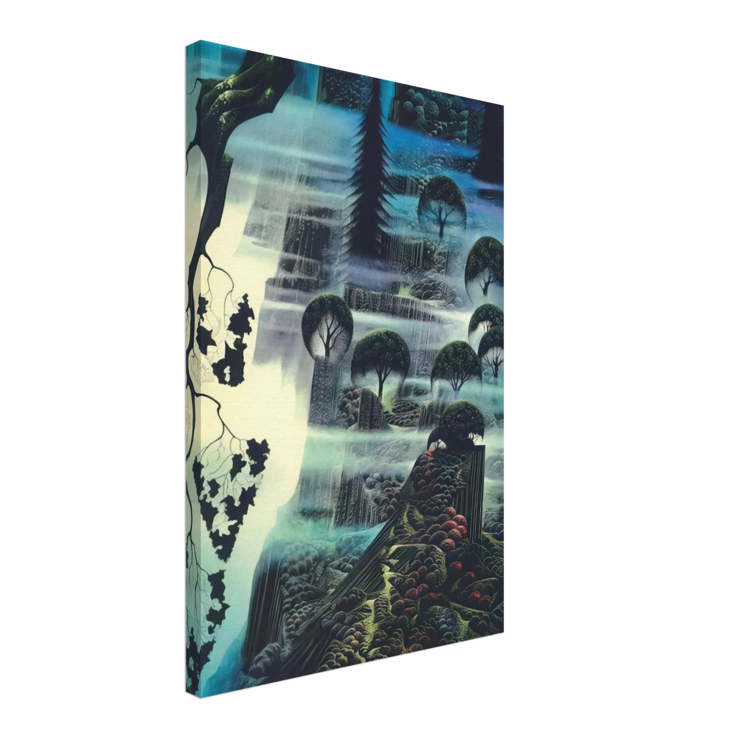 Eyvind Earle - Surf Wind and Fog Canvas - 70x100 cm / 28x40 inches-canvas