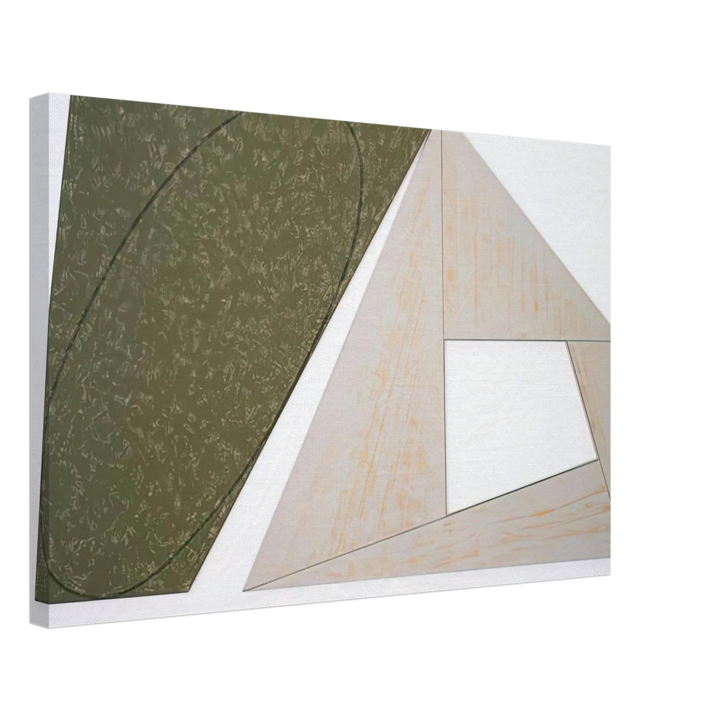 Robert Mangold - GREEN TILTED ELLIPSE GRAY FRAME 1989 Canvas - 40x60 cm / 16x24 inches-canvas