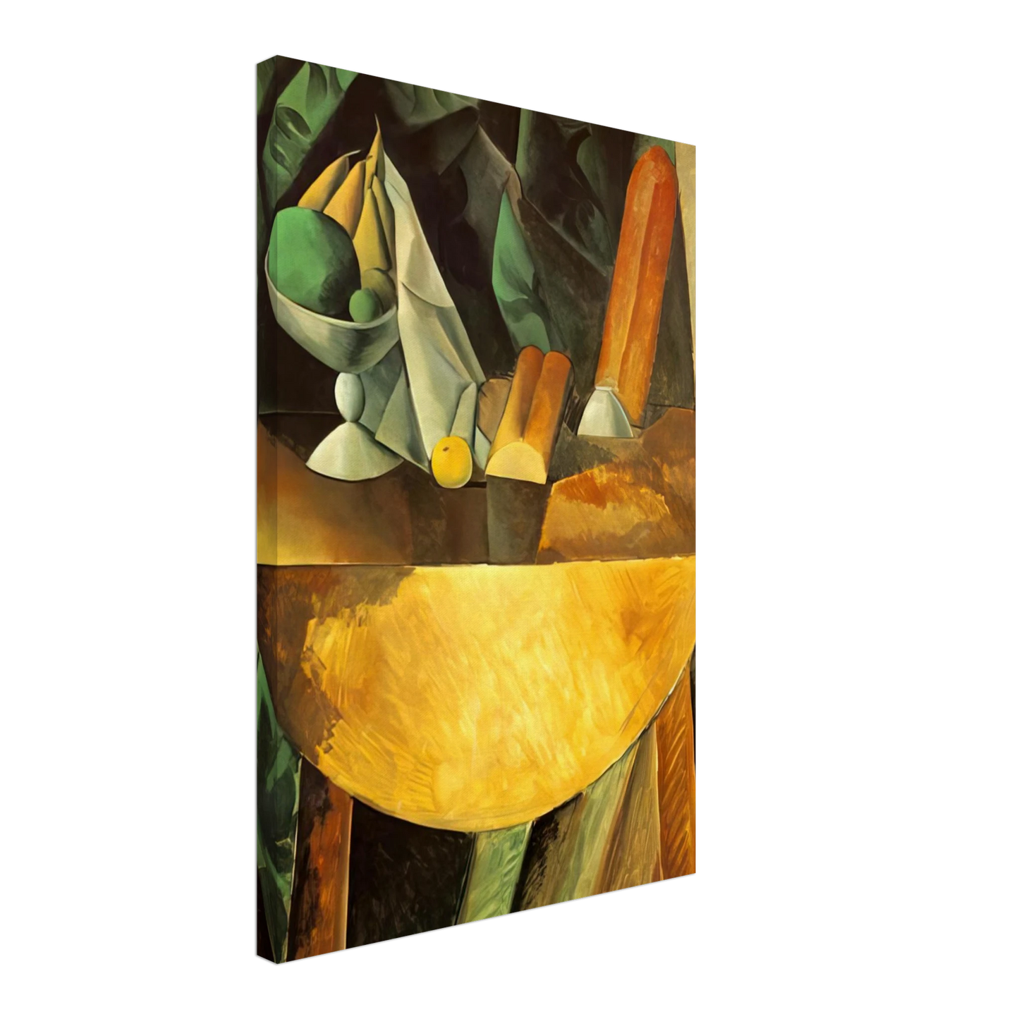 Pablo Picasso - Bread and dish with fruits on the table Canvas - 40x60 cm / 16x24 inches-canvas