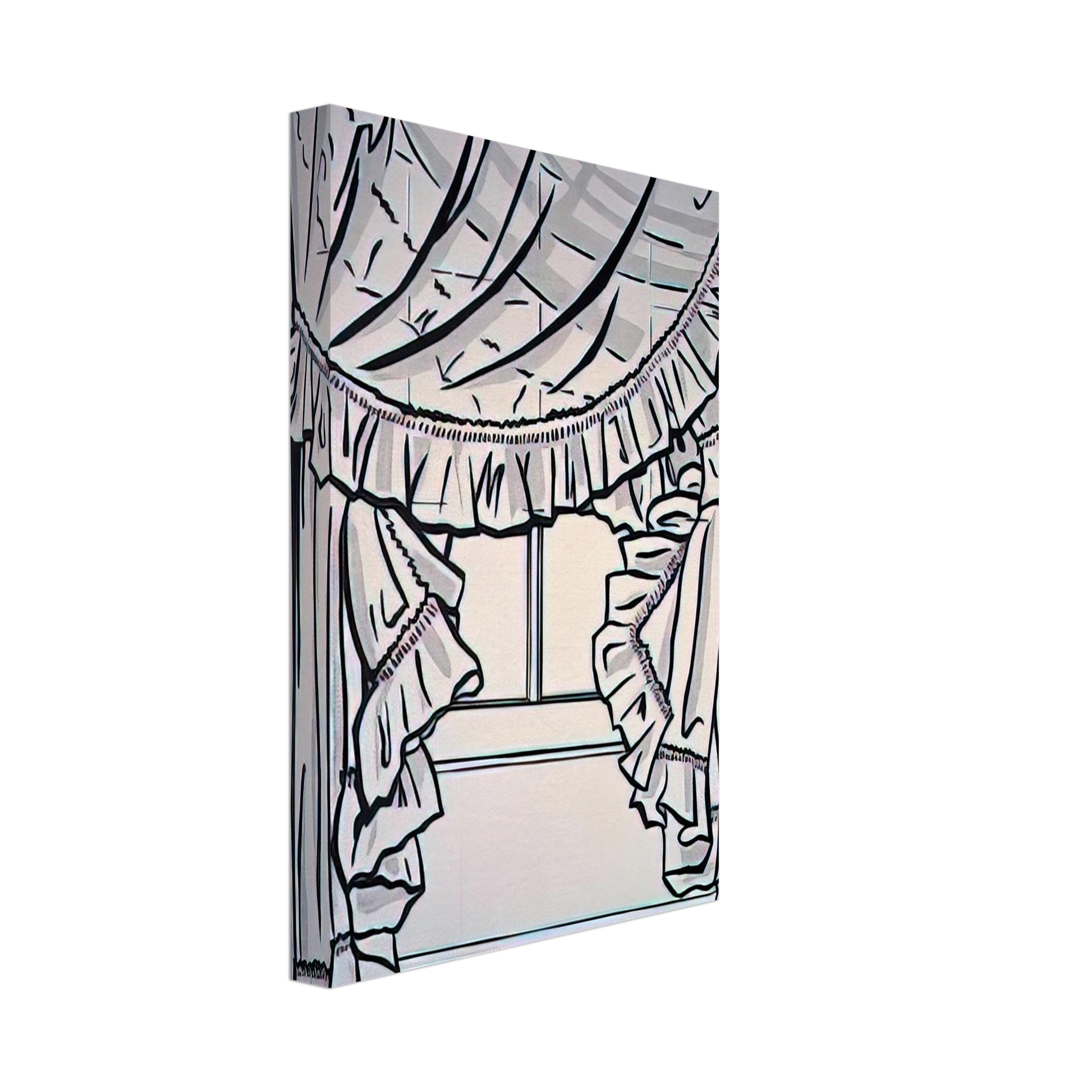 Roy Lichtenstein - CURTAINS 1962 Canvas - 40x60 cm / 16x24 inches-canvas