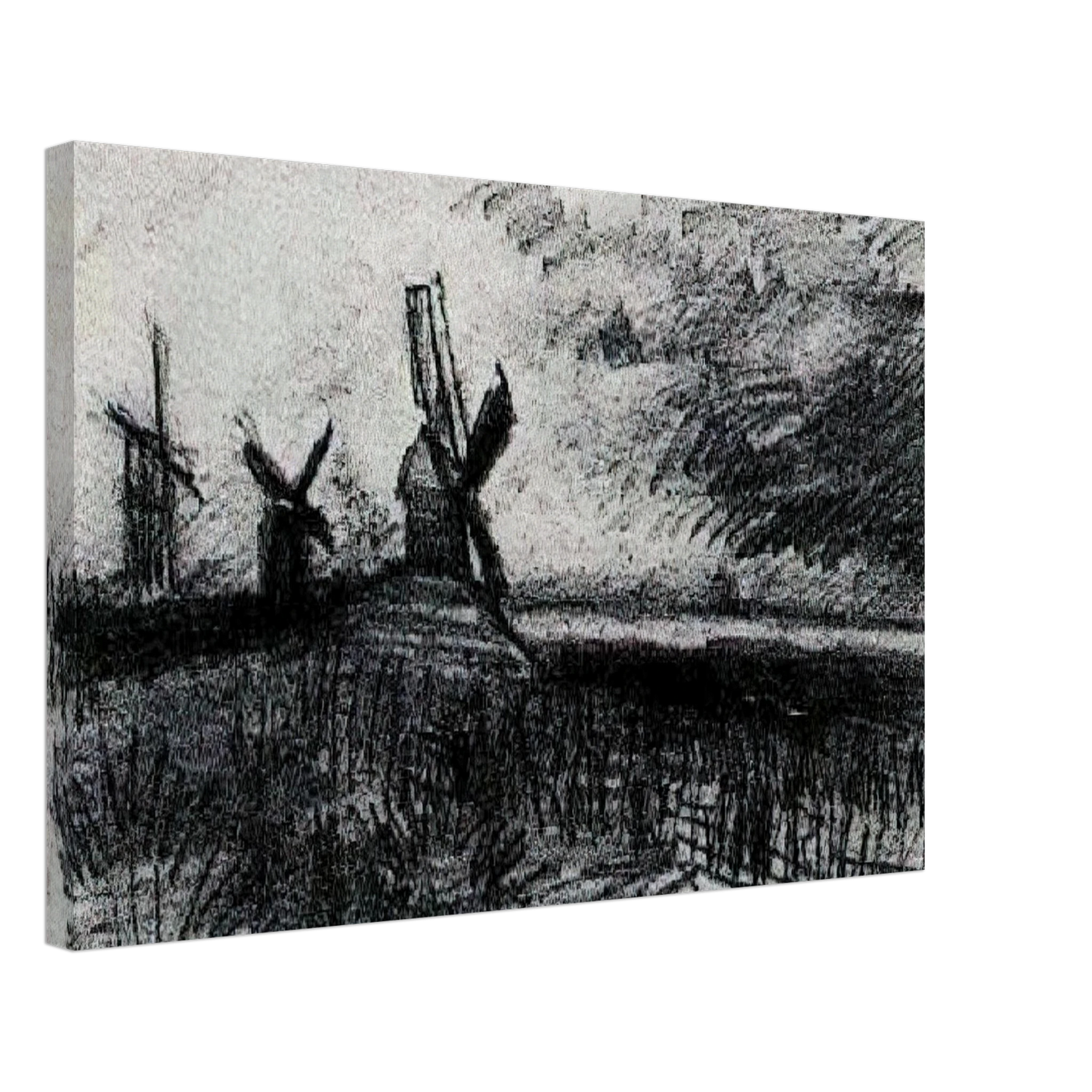 Vincent van Gogh - Windmills at Montmartre Canvas - 40x60 cm / 16x24 inches-canvas