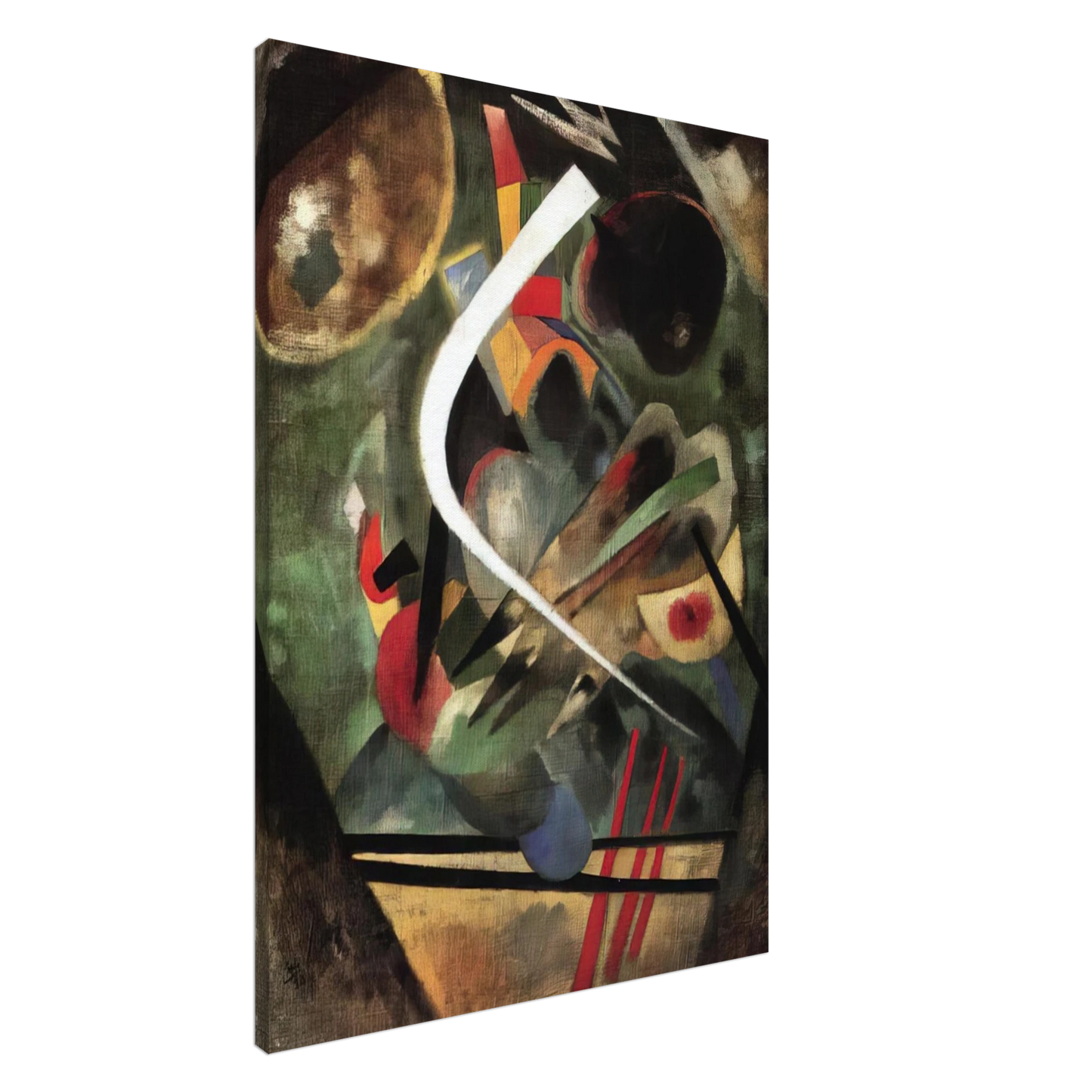 Wassily Kandinsky - WHITE STROKE 1920 Canvas - 20x30 cm / 8x12 inches-canvas