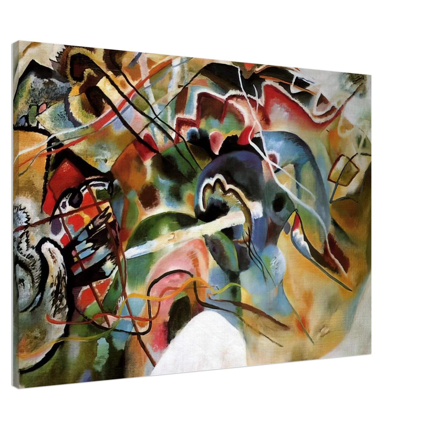 Wassily Kandinsky - PICTURE WITH A WHITE BORDER 1913 Canvas - 20x30 cm / 8x12 inches-canvas