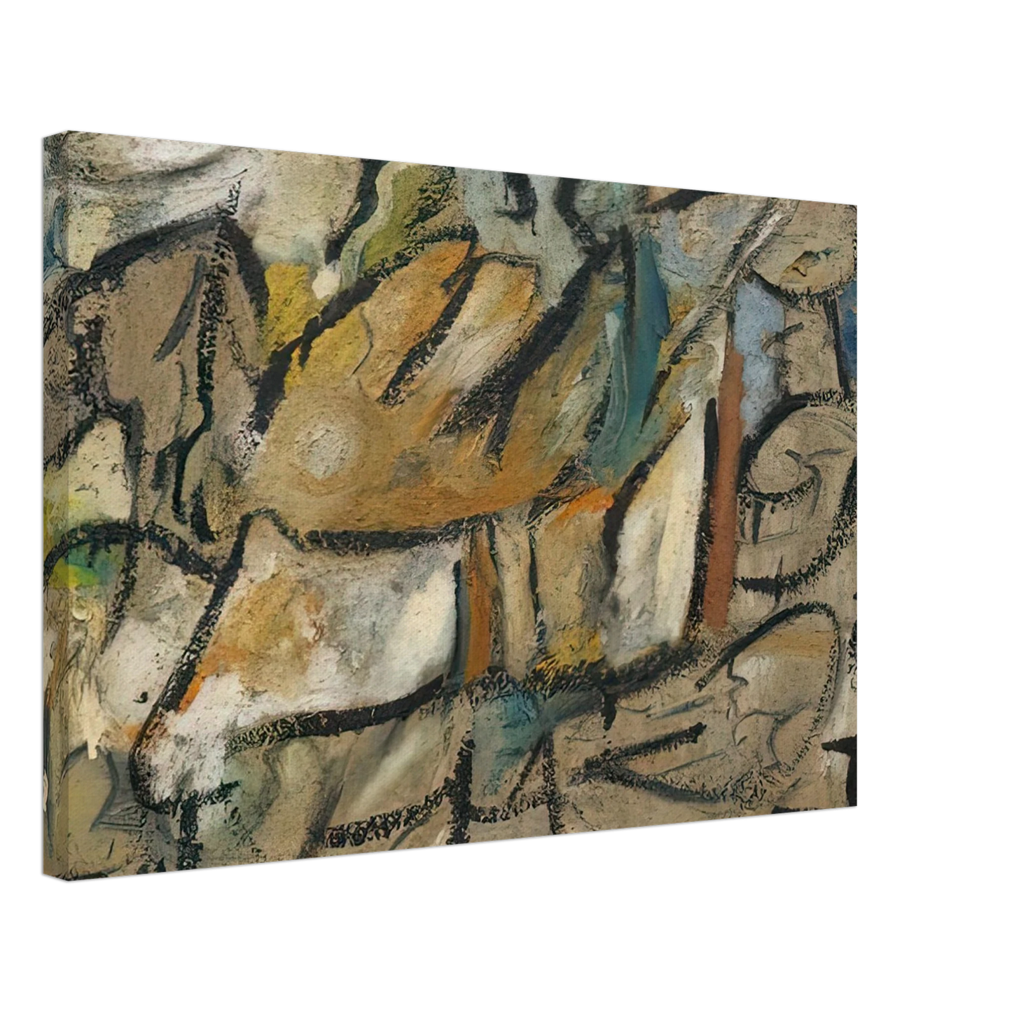 Helen Frankenthaler - August Weather, 1951- Canvas - 40x60 cm / 16x24 inches-canvas