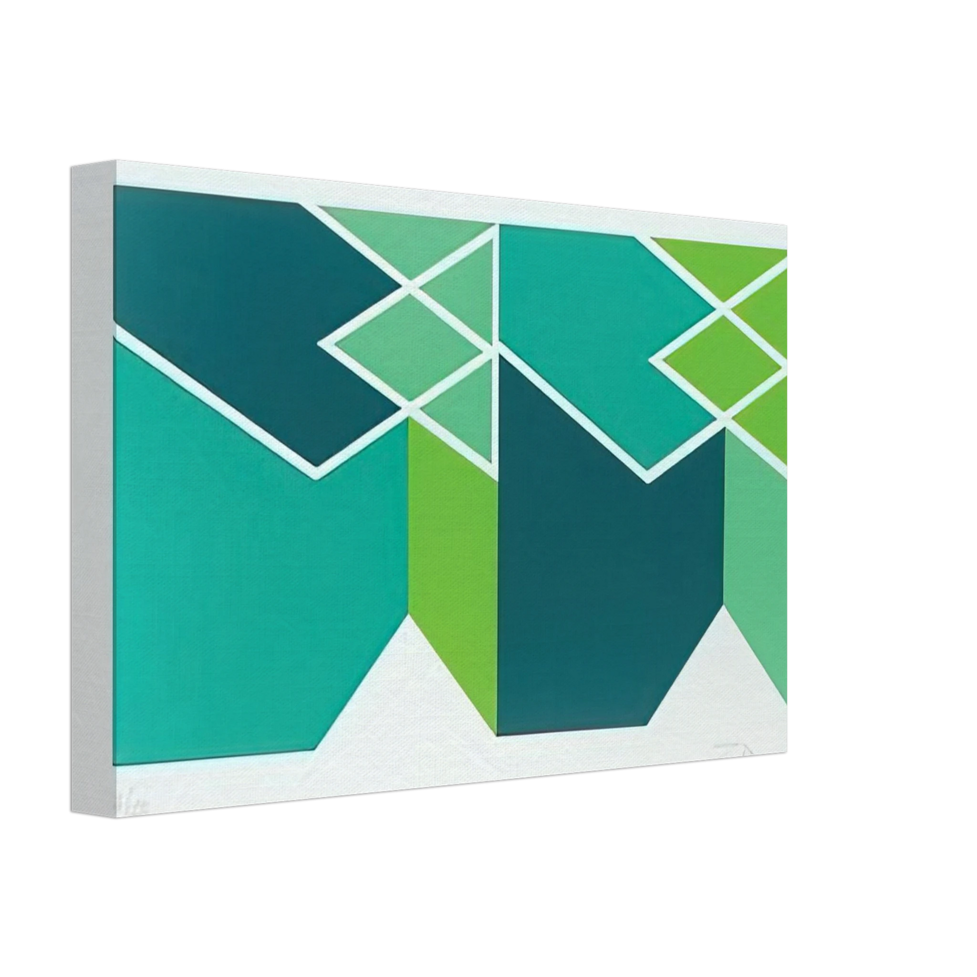 Larry Zox - Green Composition - 1980 Canvas - 40x60 cm / 16x24 inches-canvas