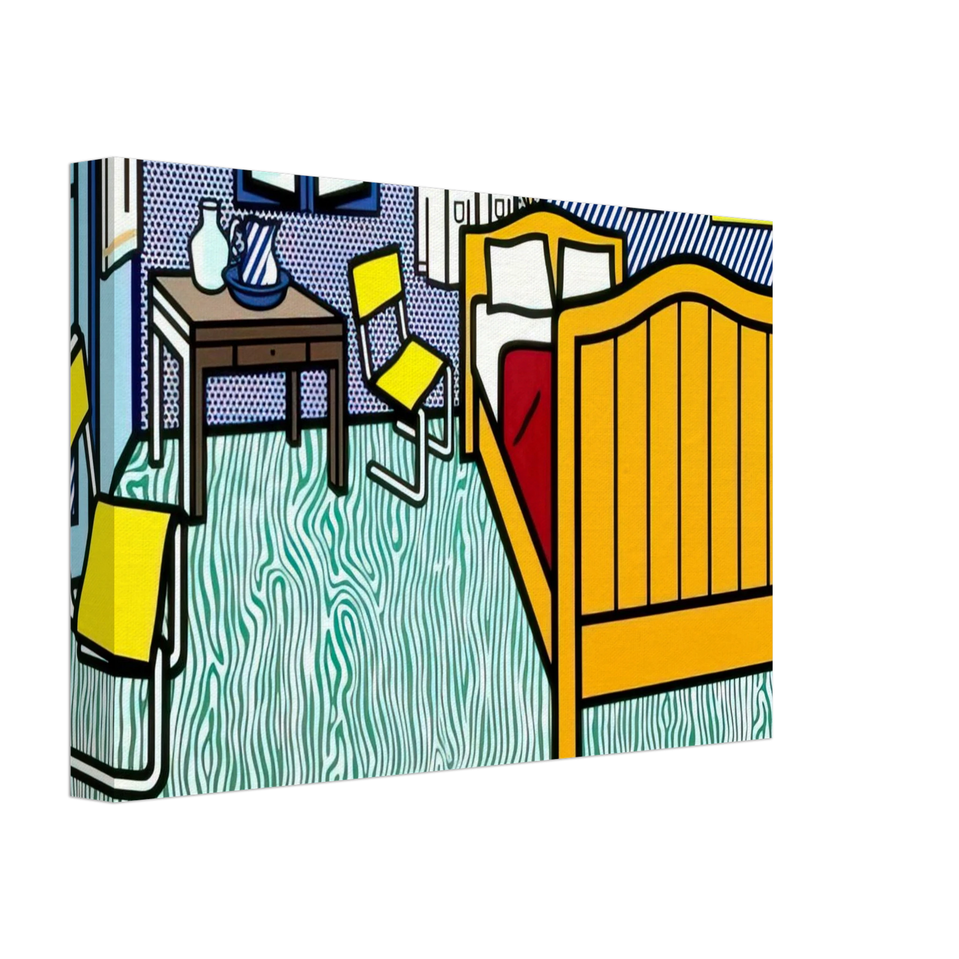 Roy Lichtenstein - BEDROOM AT ARLES 1992 Canvas - 40x60 cm / 16x24 inches-canvas