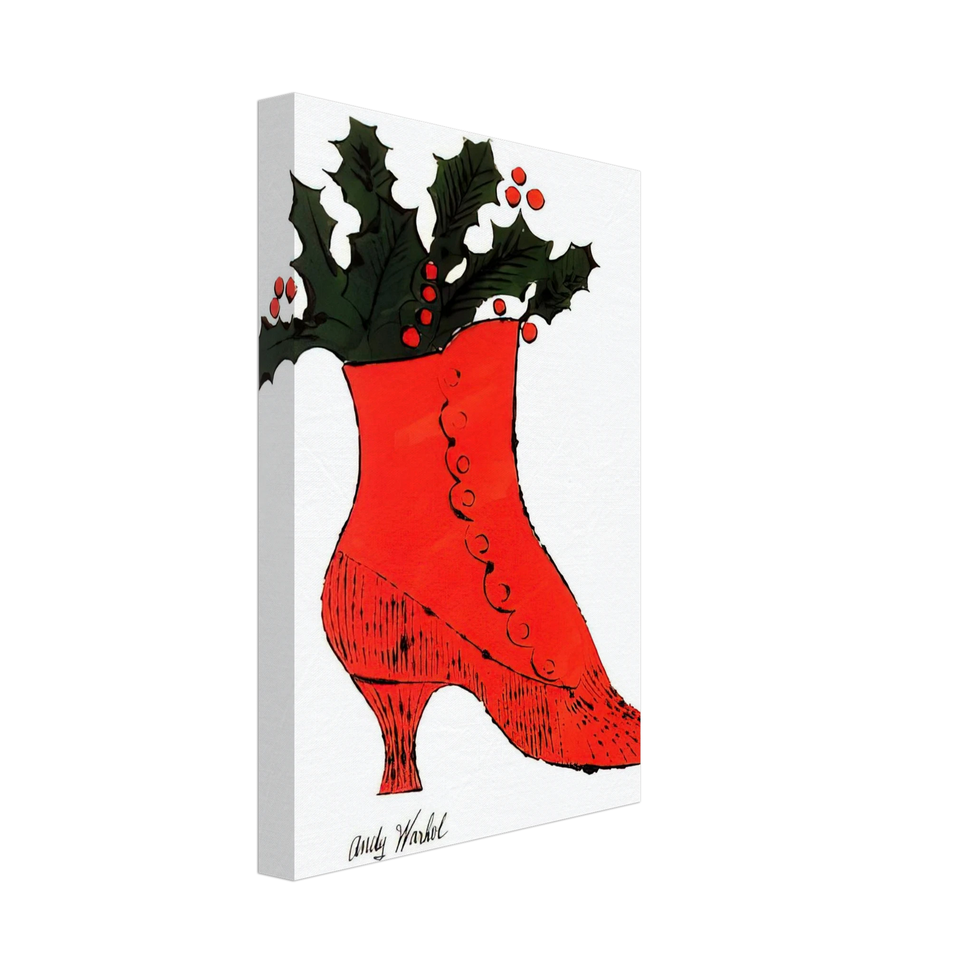 Andy Warhol - Untitled  red Boot Wit Holly  Canvas - 40x60 cm / 16x24 inches-canvas