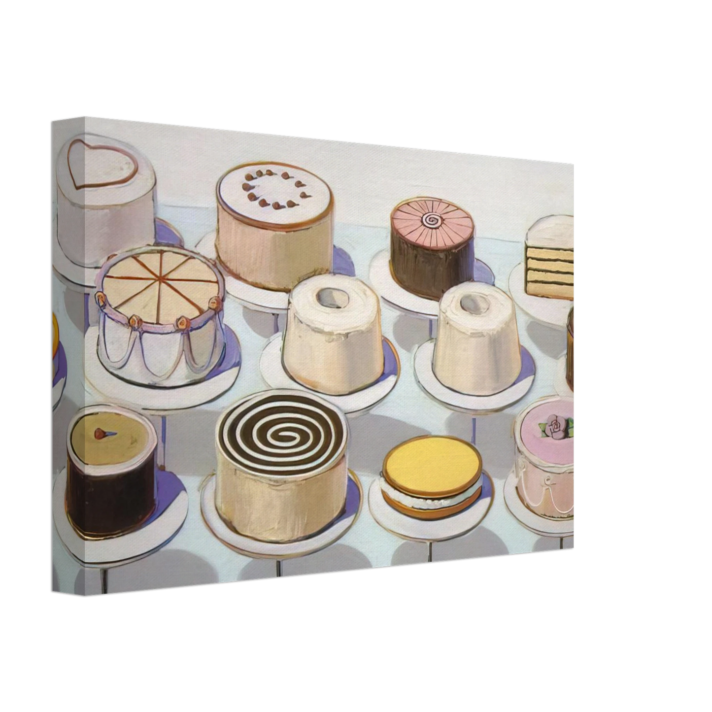 Wayne Thiebaud - Cakes - 1963 Canvas - 70x100 cm / 28x40 inches-canvas
