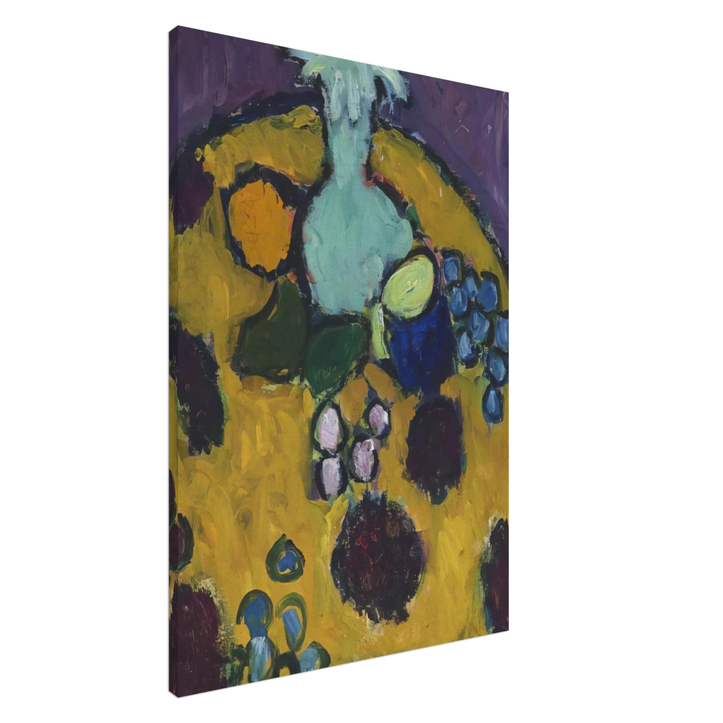 Alexej von Jawlensky - STILLEBEN MIT GESTICKTER DECKE 1910 Canvas - 20x30 cm / 8x12 inches-canvas