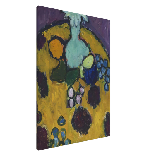 Alexej von Jawlensky - STILLEBEN MIT GESTICKTER DECKE 1910 Canvas - 20x30 cm / 8x12 inches-canvas