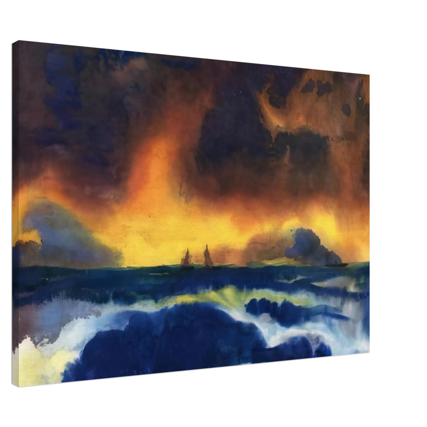 Emil Nolde - Stormy sea Canvas - 20x30 cm / 8x12 inches-canvas