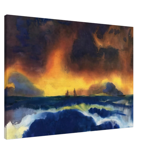 Emil Nolde - Stormy sea Canvas - 20x30 cm / 8x12 inches-canvas
