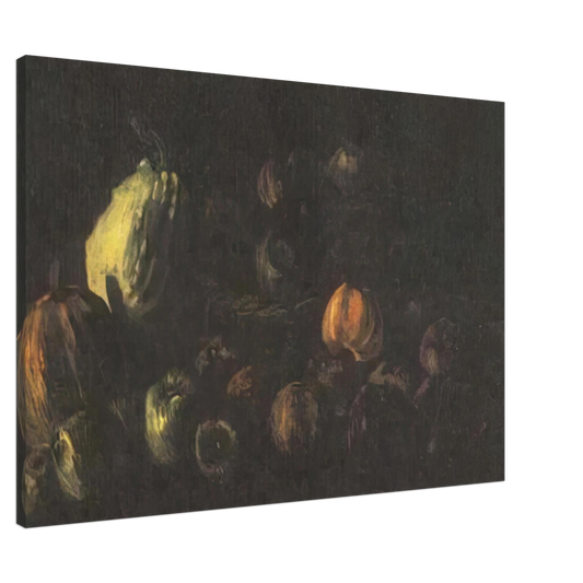 Vincent van Gogh - Still life with a basket of apples and two pumpkins Canvas - 20x30 cm / 8x12 inches-canvas