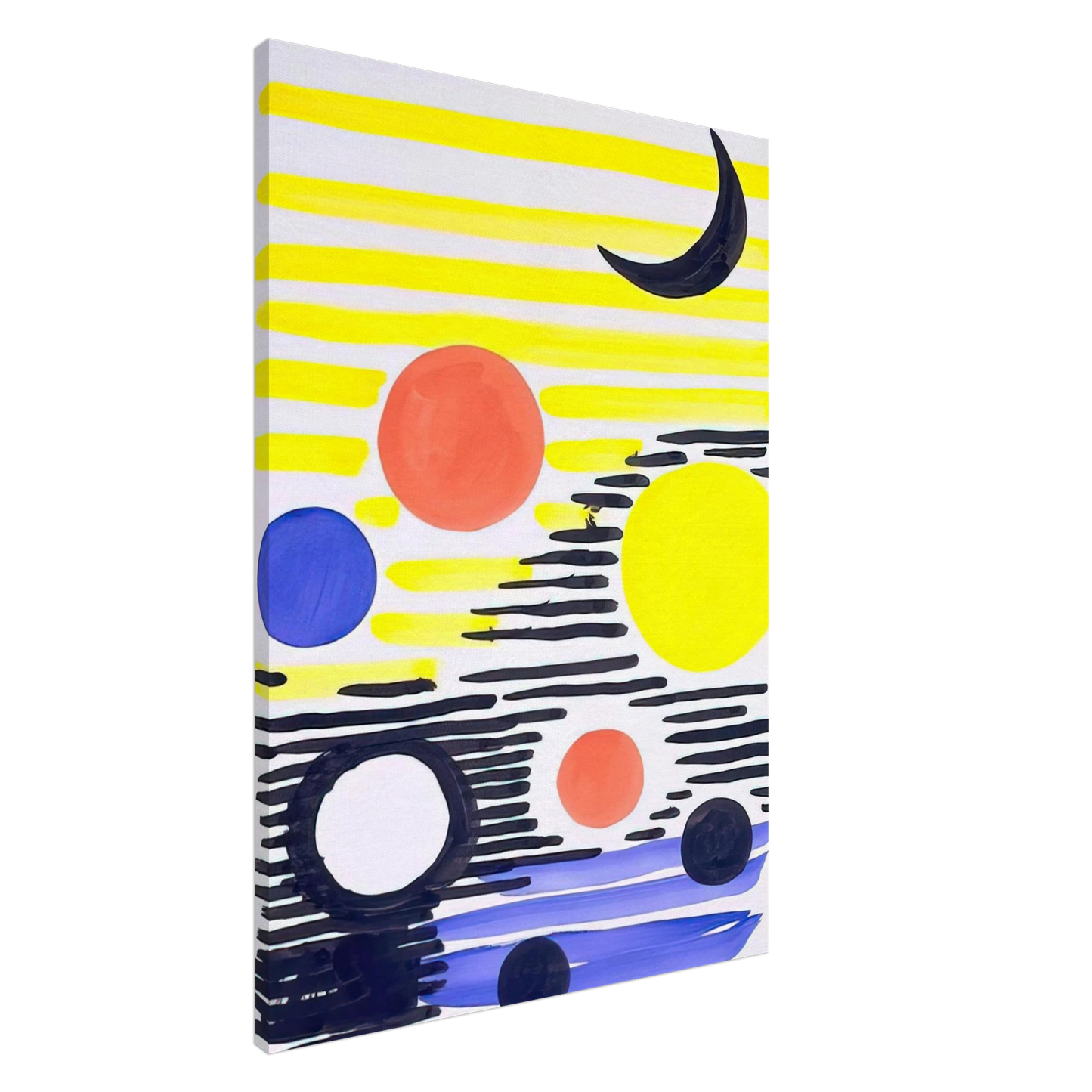 Alexander Calder - 7 CIRCLES ABSTRACT 1966 Canvas - 20x30 cm / 8x12 inches-canvas