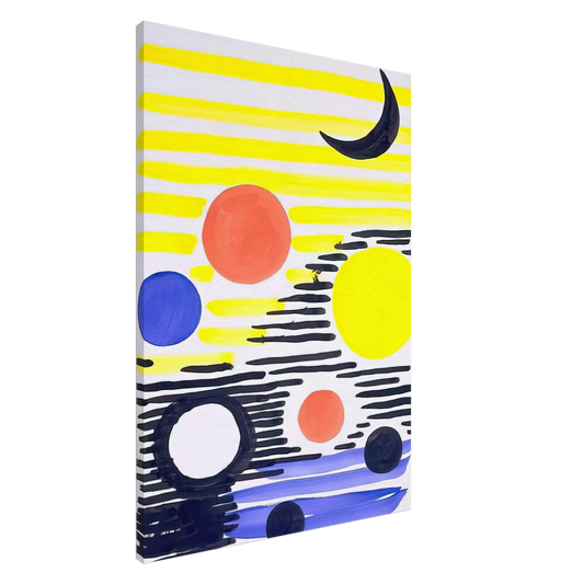 Alexander Calder - 7 CIRCLES ABSTRACT 1966 Canvas - 20x30 cm / 8x12 inches-canvas