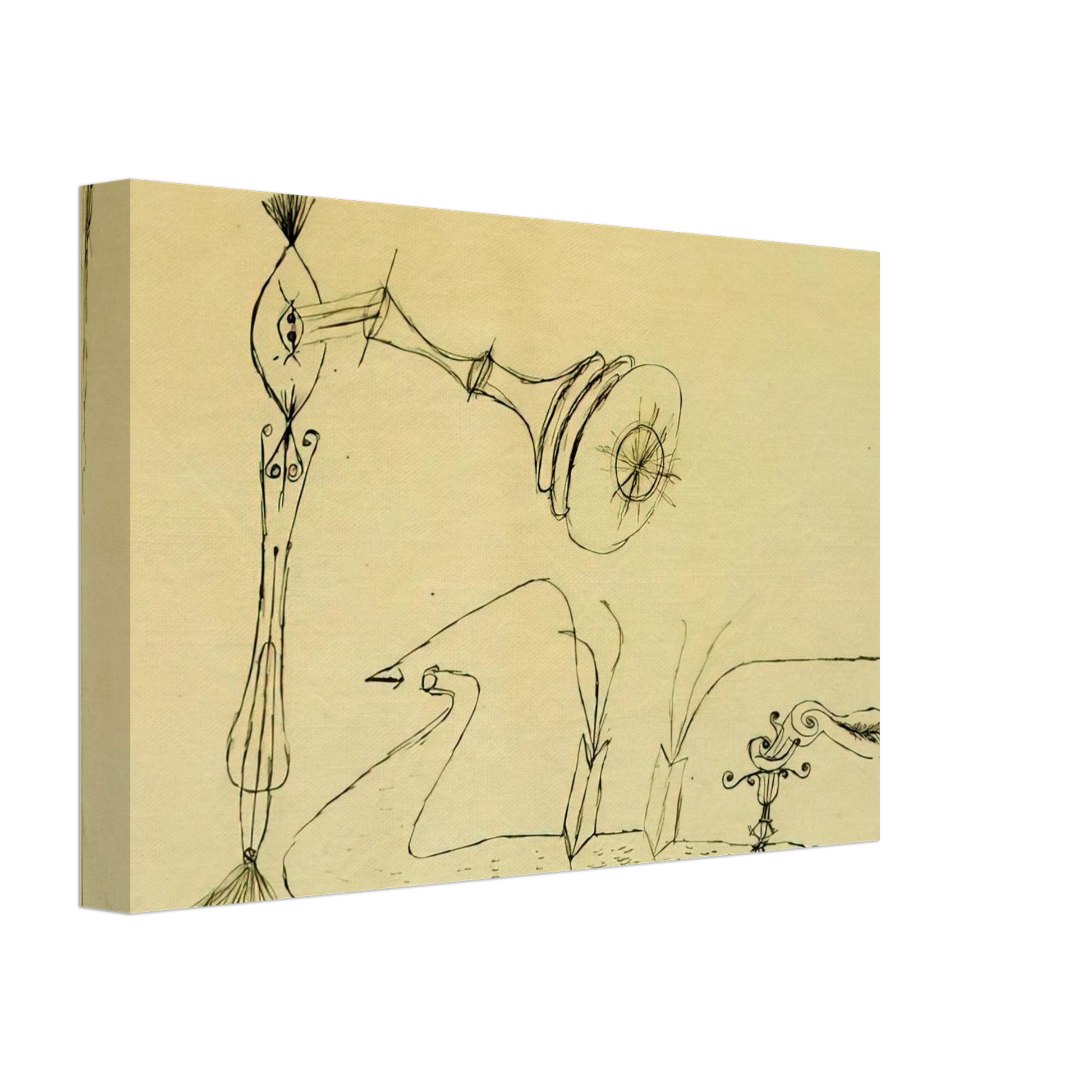 Paul Klee - APPARATUS FOR THE MAGNETIC TREATMENT OF PLANTS 1908 Canvas - 70x100 cm / 28x40 inches-canvas