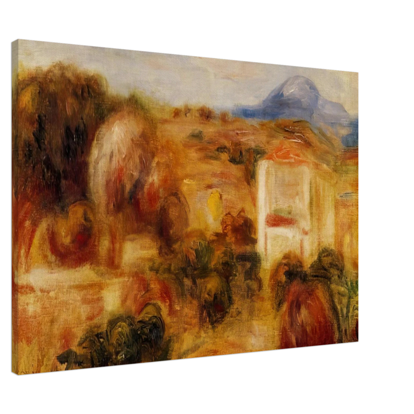 Pierre-Auguste Renoir - Landscape with White House Canvas - 20x30 cm / 8x12 inches-canvas