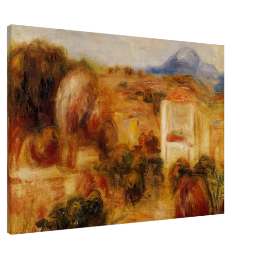 Pierre-Auguste Renoir - Landscape with White House Canvas - 20x30 cm / 8x12 inches-canvas