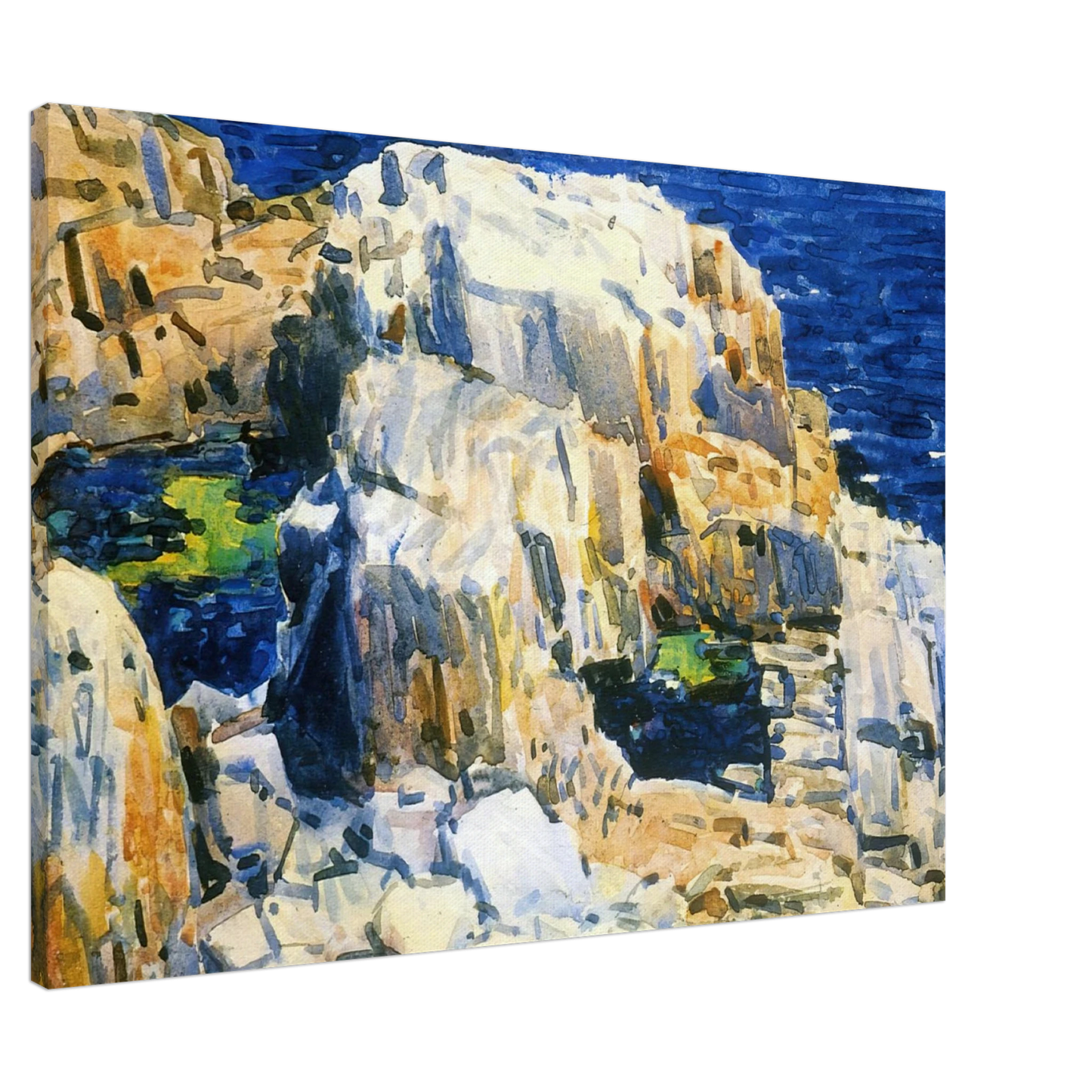 Childe Hassam - Rocks at Appledore Canvas - 20x30 cm / 8x12 inches-canvas