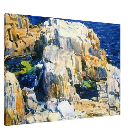 Childe Hassam - Rocks at Appledore Canvas - 20x30 cm / 8x12 inches-canvas