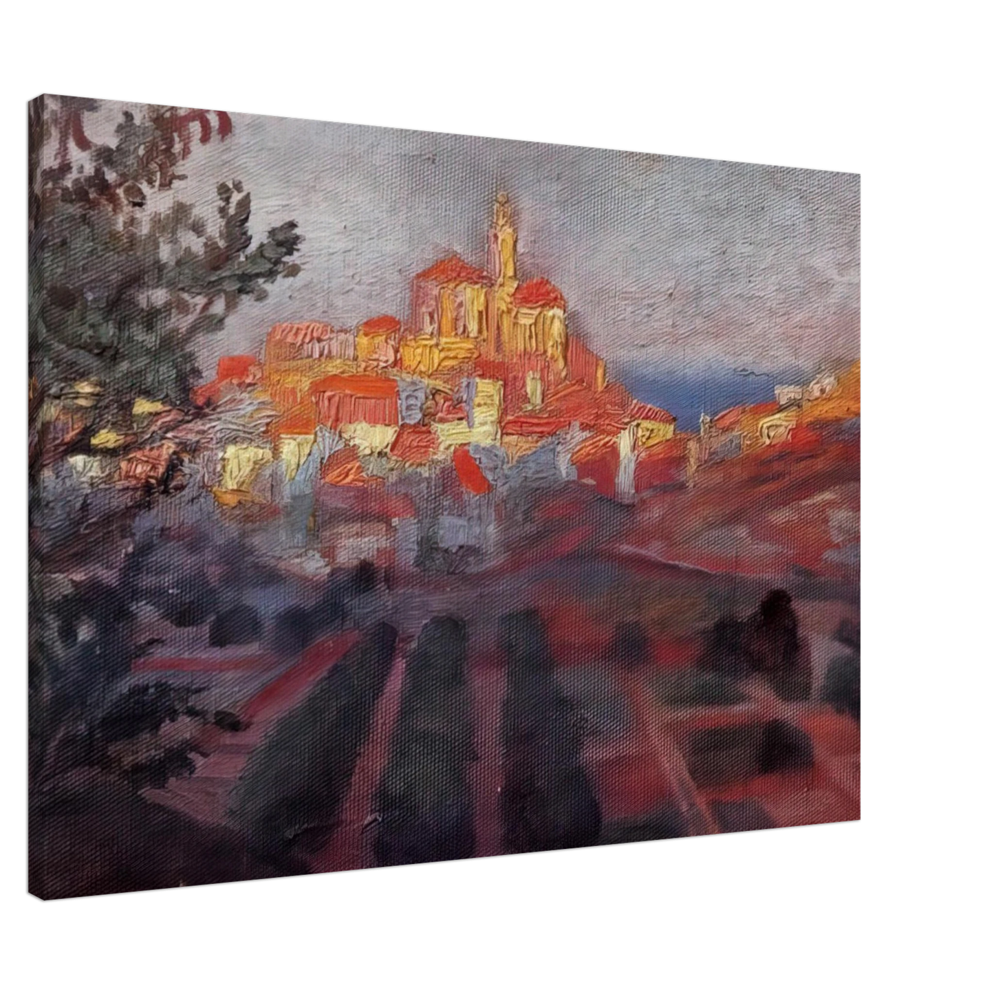 Salvador Dali - CADAQUES SEEN FROM BEHIND Canvas - 20x30 cm / 8x12 inches-canvas