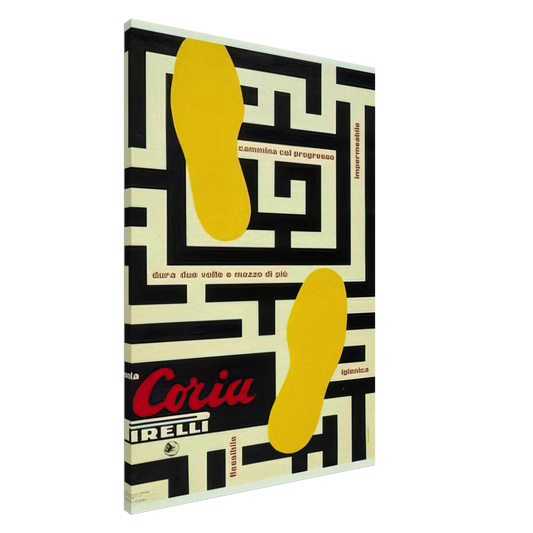 Bruno Munari - Pirelli, Suola Coria - 1953 Canvas - 20x30 cm / 8x12 inches-canvas