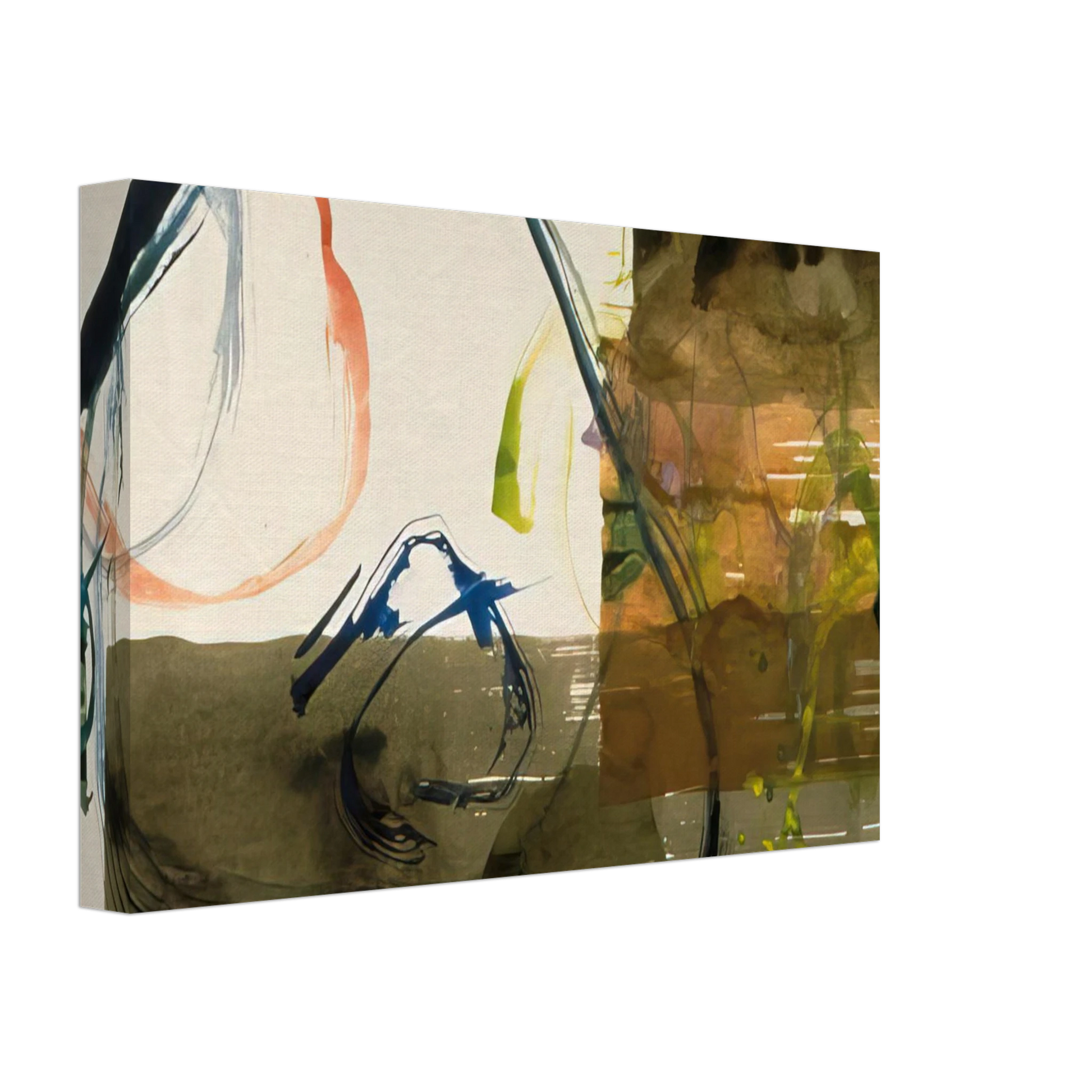 John Cage - New River Watercolor, Series I, #5 - 1988 Canvas - 40x60 cm / 16x24 inches-canvas