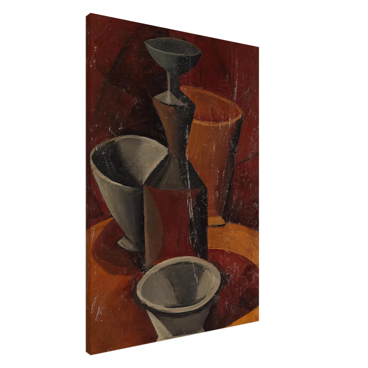 Pablo Picasso - Pitcher and Bowls - 1908 Canvas - 20x30 cm / 8x12 inches-canvas