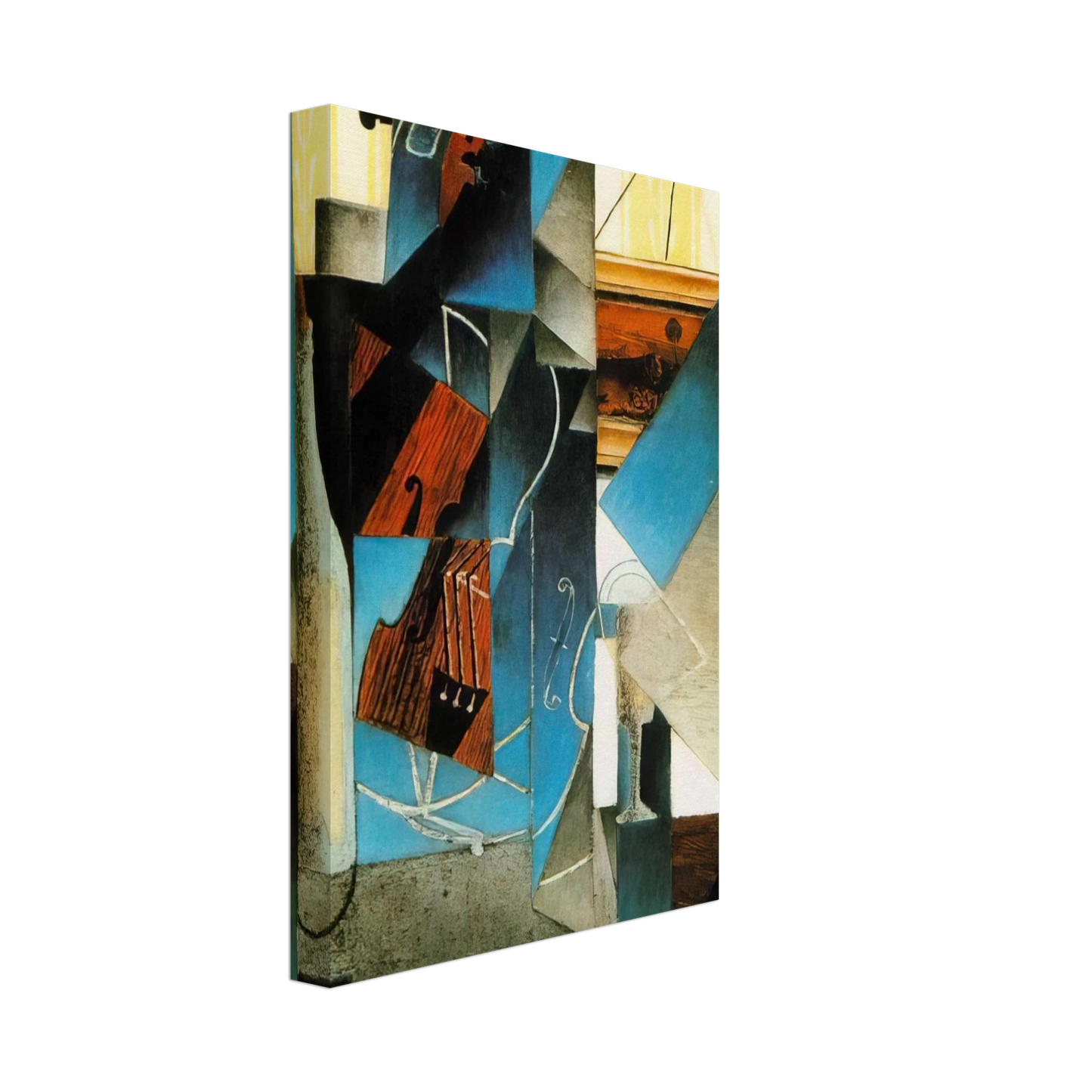 Juan Gris - VIOLIN AND PRINT 1913 Canvas - 70x100 cm / 28x40 inches-canvas