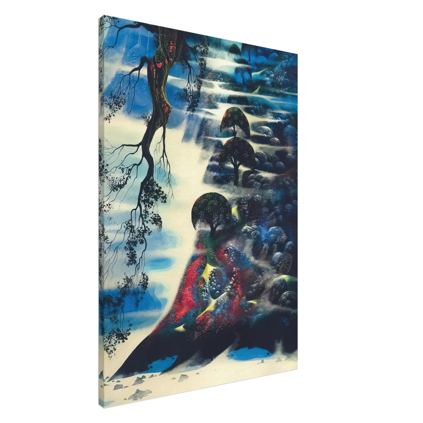 Eyvind Earle - Summer Morning Mist Canvas - 20x30 cm / 8x12 inches-canvas